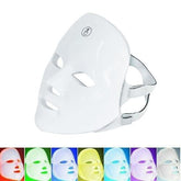 Light Therapy Facial Mask Photon - 7 Colors LED for Skin Rejuvenation, Anti-Wrinkles, Anti-Aging, and Beauty - Face and Neck Mask